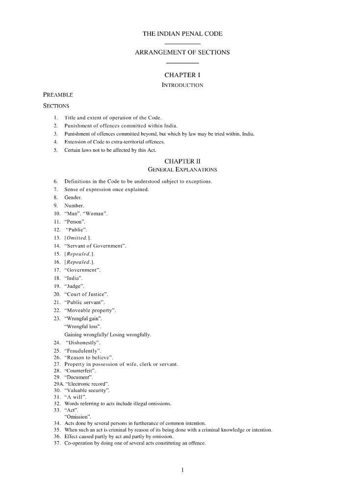 Indian Penal Code, Sections of IPC, Indian Penal Code PDF, IPC List